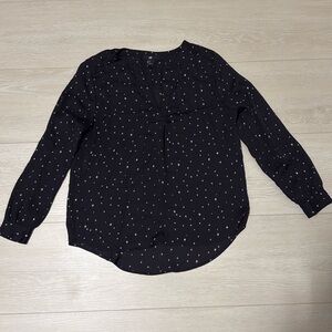 3/$10 H&M Black And White Starry Long Sleeve Top